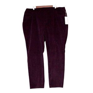 NWT Soft Surroundings Pull On Pants Size 2X Corduroy Stretch Relaxed Straight